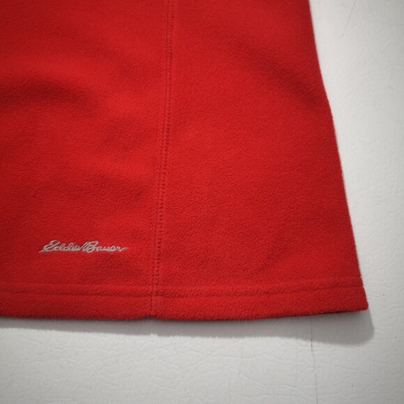 Eddie Bauer Ladies Size Large Red 1/4 Zipper Fleece Pullover - Picture 8 of 11